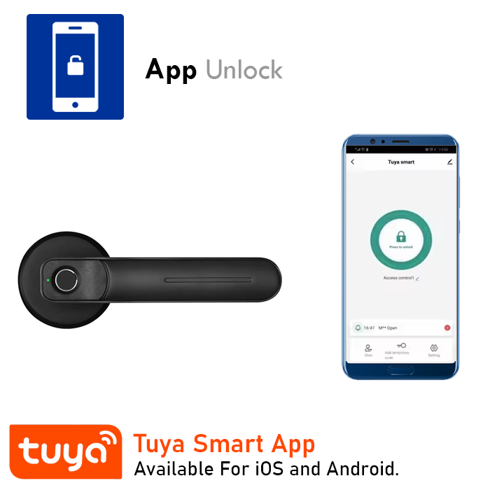 Smart Door Lock For Bedroom Zymak BDL250X Bedroom Door Lock With Fingerprint Tuya App And Key Biometric Door Lock Fingerprint Door Lock. 
