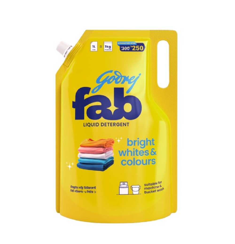 Fab Liquid Detergent Pouch for Machine & Hand Wash - 1 LTR