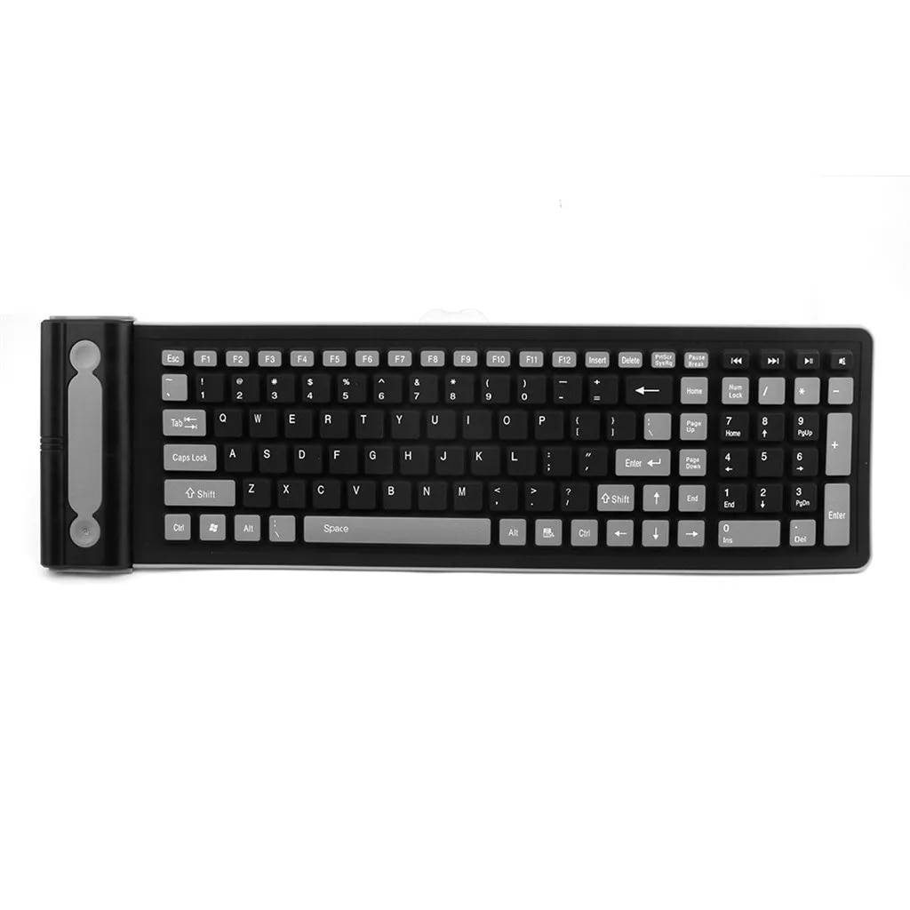 Free Shiping Portable Flexible Wireless Keyboard Silicone Soft Mini Waterproof 2.4g Keyboard Gaming Led Keyboard. 