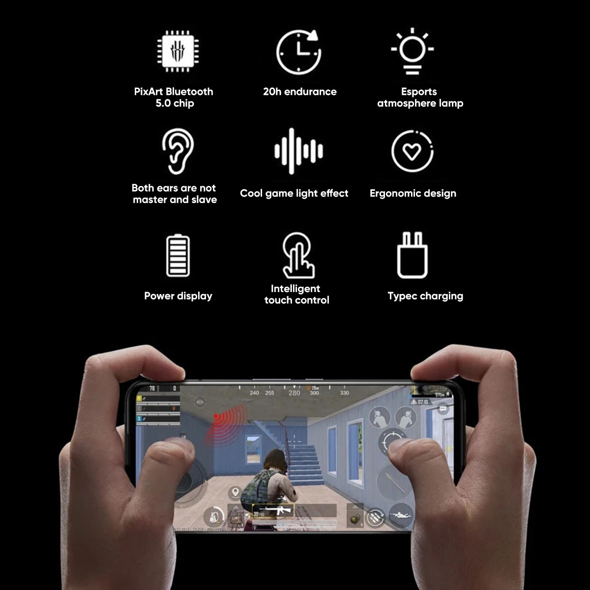 Original Global Version NUBIA RedMagic TWS Gaming Earphone Wireless Bluetooth Cyberpods RedMagic DAO TWS Earbuds 39ms low latenc. 