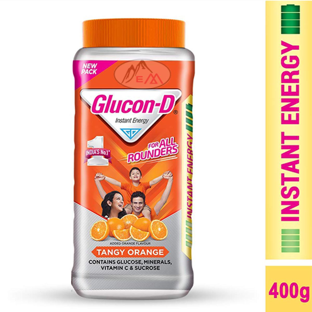 Glucon-D Tangy Orange Glucose Powder(400g, Jar)