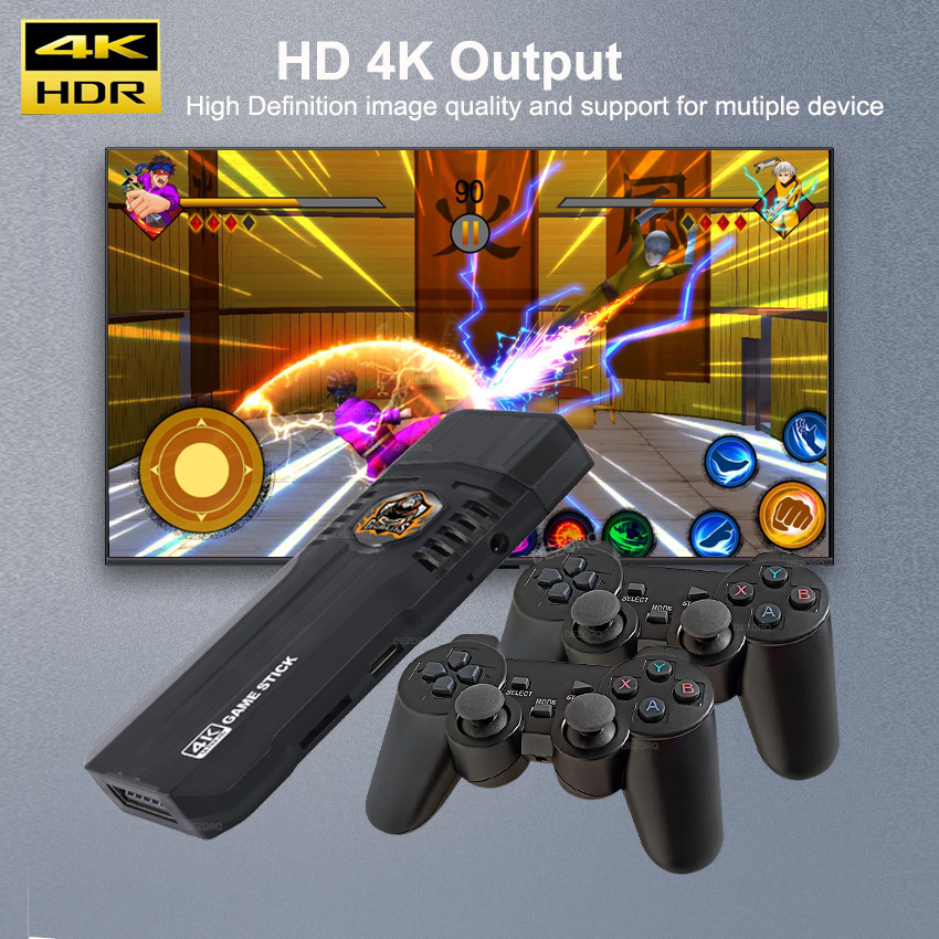 X8 Pro Retro Video Game Console 64G 30000+ Games Emuelec 4.5 Wireless Gamepad 40+ Emulator Game Stick 4K for N64/PSP/SNES. 