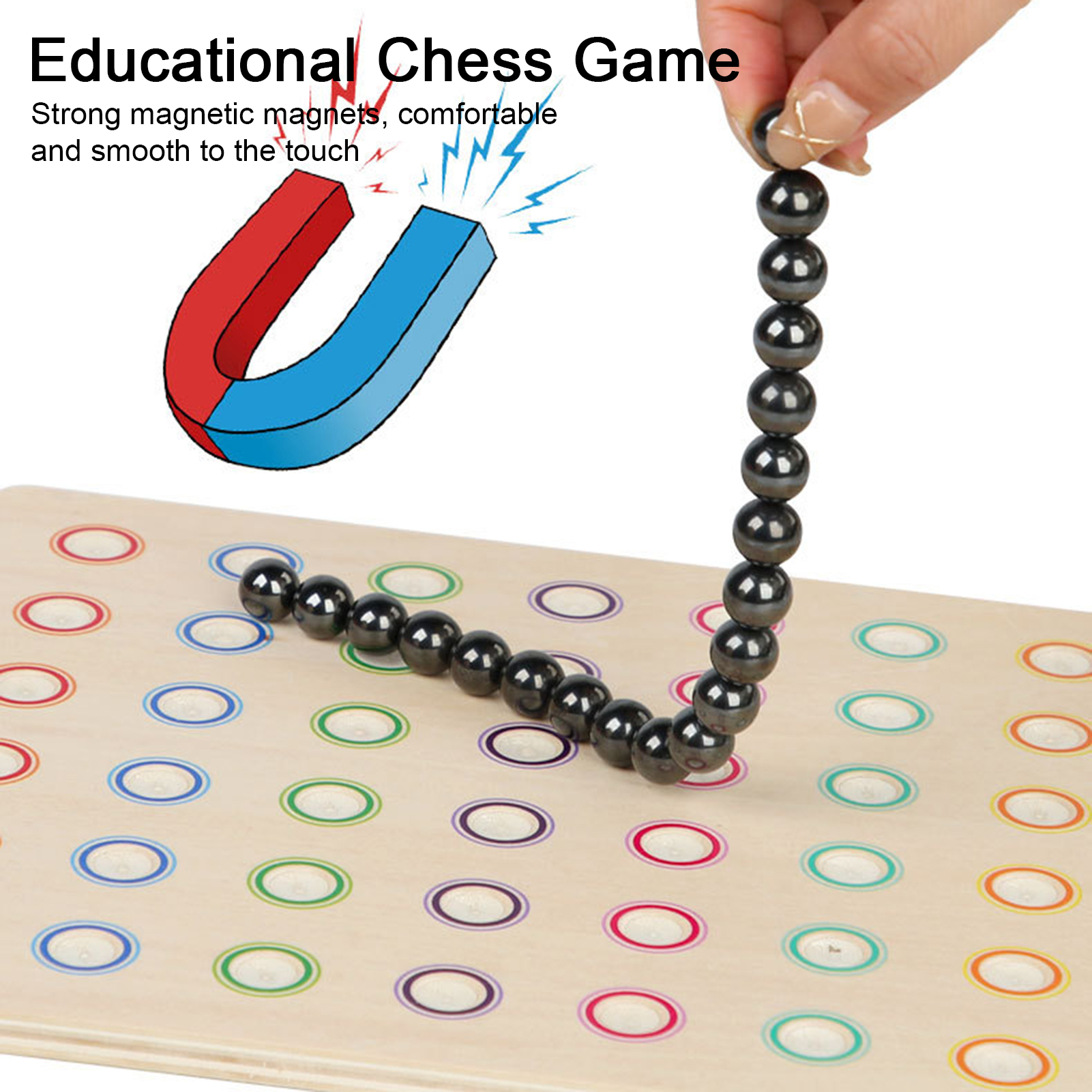 Family Board Game Wooden Base Magnetic Css Board Game Intertive 2 Player Battle Toy for Logic Training Focus Development Soutast Asian Favorite Magnetic Css Game. 