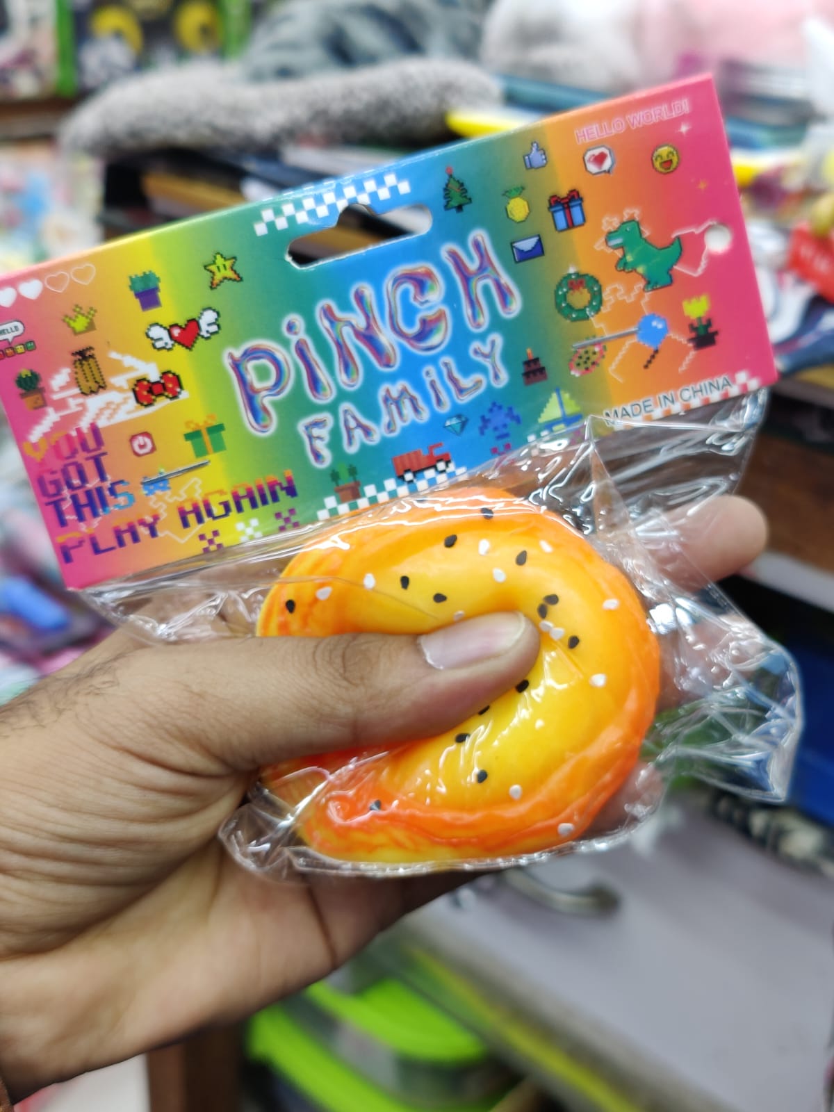 Mango-Shaped Squishy Toy with Glitter