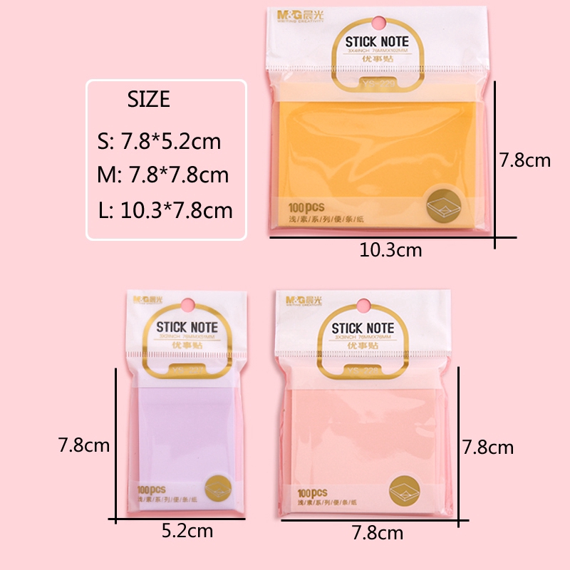 M&G 100 Sheets Sticky Note Pad Korean Notepad Sticky Notes Tearable Message Book Notepad. 