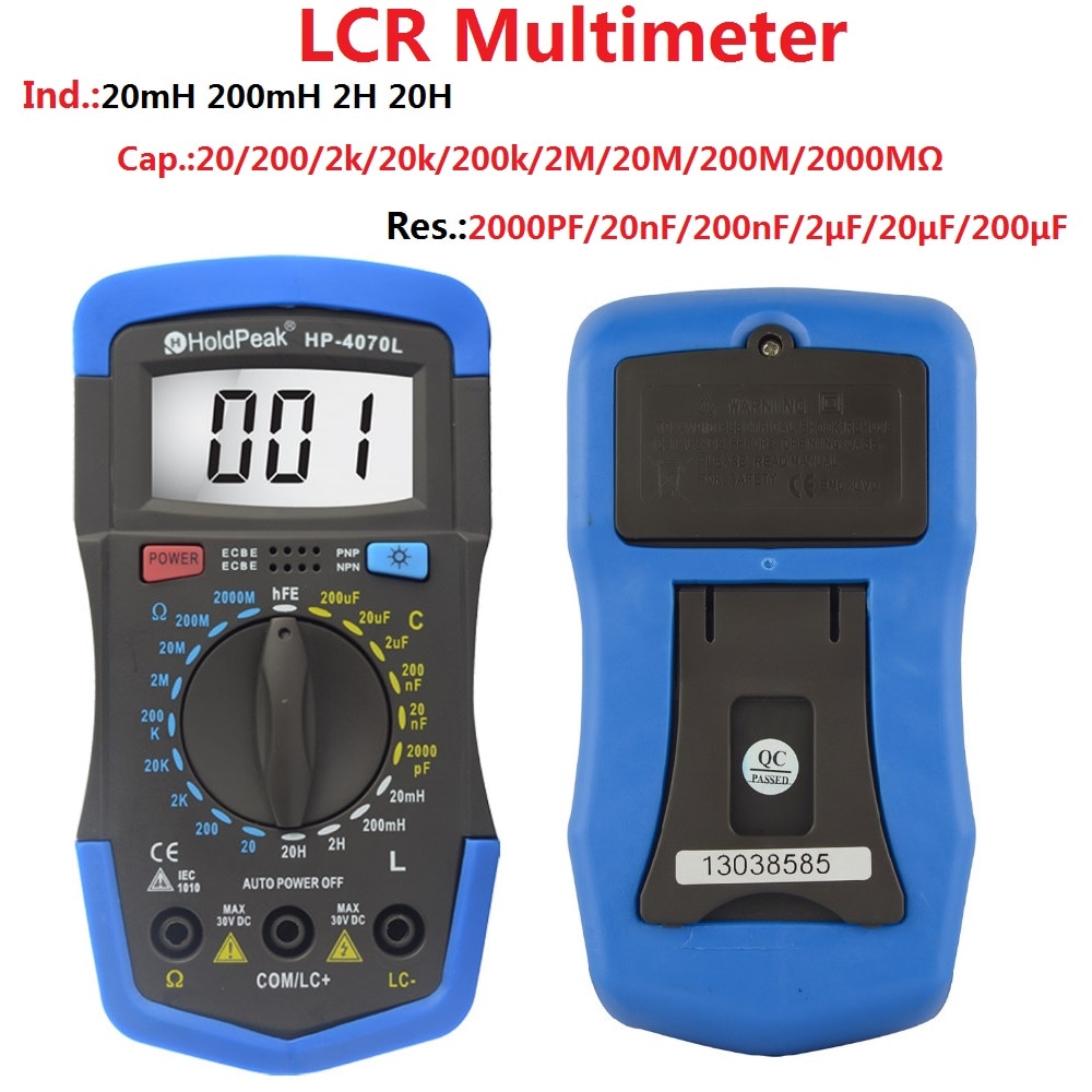 HoldPeak HP-4070L Capacitance Multimeter Digital  Inductance LCD Meter hFE Test With Backlight Inductance LCR Meter Repair Tool. 