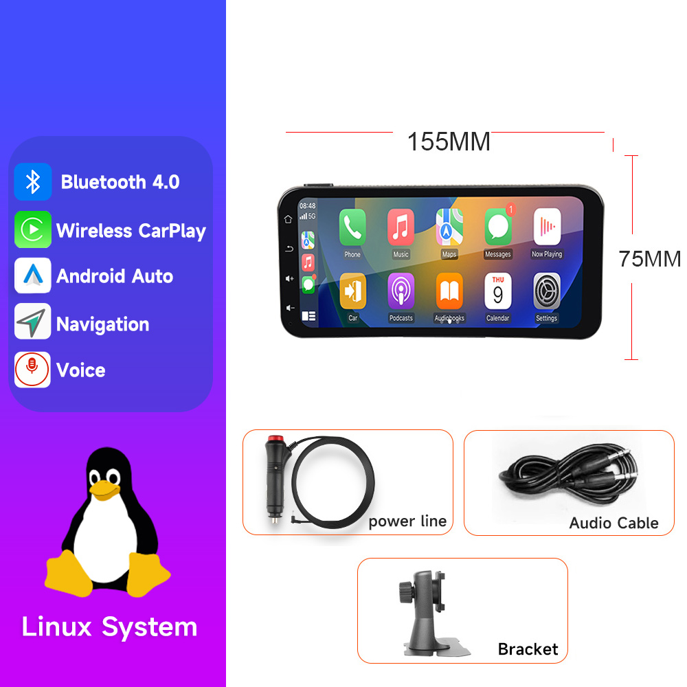 JIUYIN Universal Car Radio Multimedia Navigation Wireless Carplay Apple Android Auto 6.25“ Touch Screen Bluetooth Music Player. 