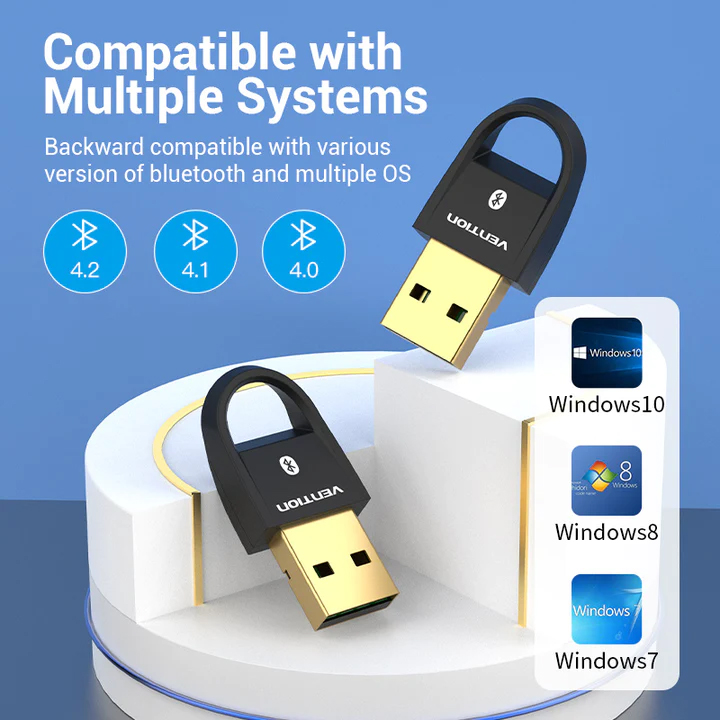 VENTION CDSB0 USB Bluetooth5.0 Adapter - 7 Devices Connection - Backward Compatible - Black. 