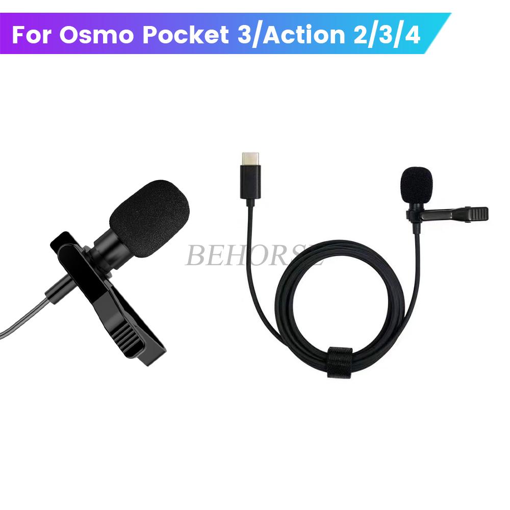 Type-c Lavalier Microphone For DJI OSMO Pocket 3/Action 2/Action 3/Action 4 High Sound Quality Audio Cable Adapter Accessories