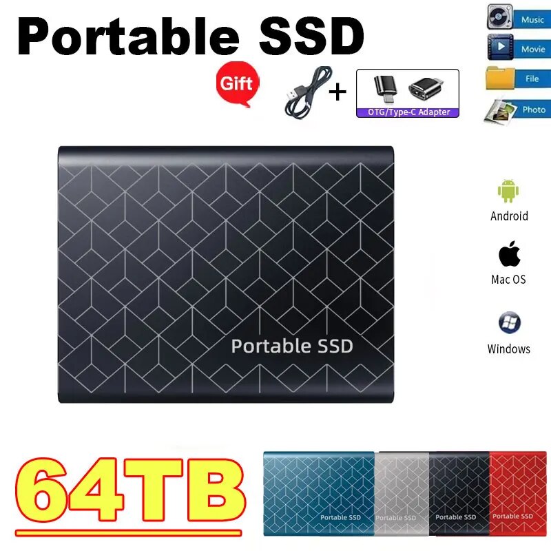 Original 2tb external hard drive 1TB portable external SSD Mini Hard Disks High-speed Drive External Solid State Hard Drive