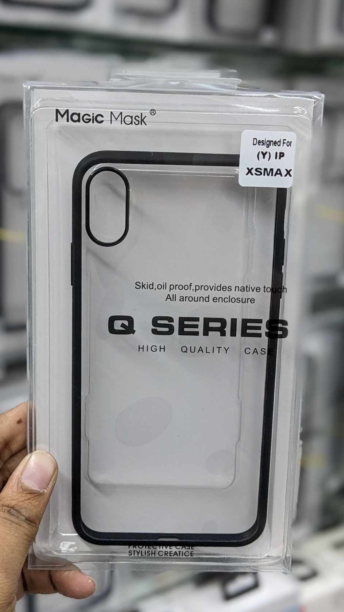Q Series Magic Mask Case For iPhone 6 7 8 Plus X Xr Xs Max, 11 Pro Max, 12 Pro Max, 13 Pro Max, 14 Pro Max, 15 Pro Max, 16 Pro Max Transparent Black Shockproof Camera Protective Premium Quality Back Cover. 