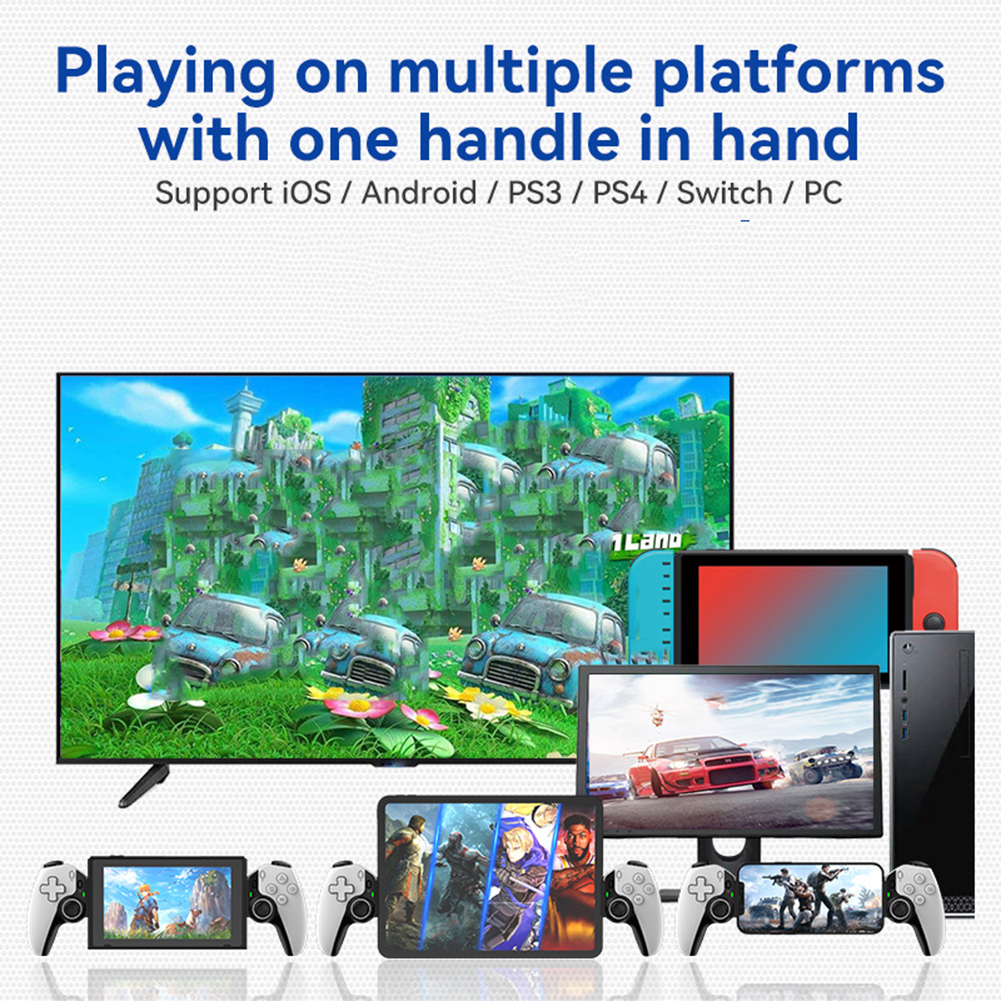 D9 Stretching Extendable Game Console Telescopic Game Controller With 2 Customization Back Keys Wireless Gaming Controller Compatible For Switch/PS3/PS4 Smart Phone Tablet. 