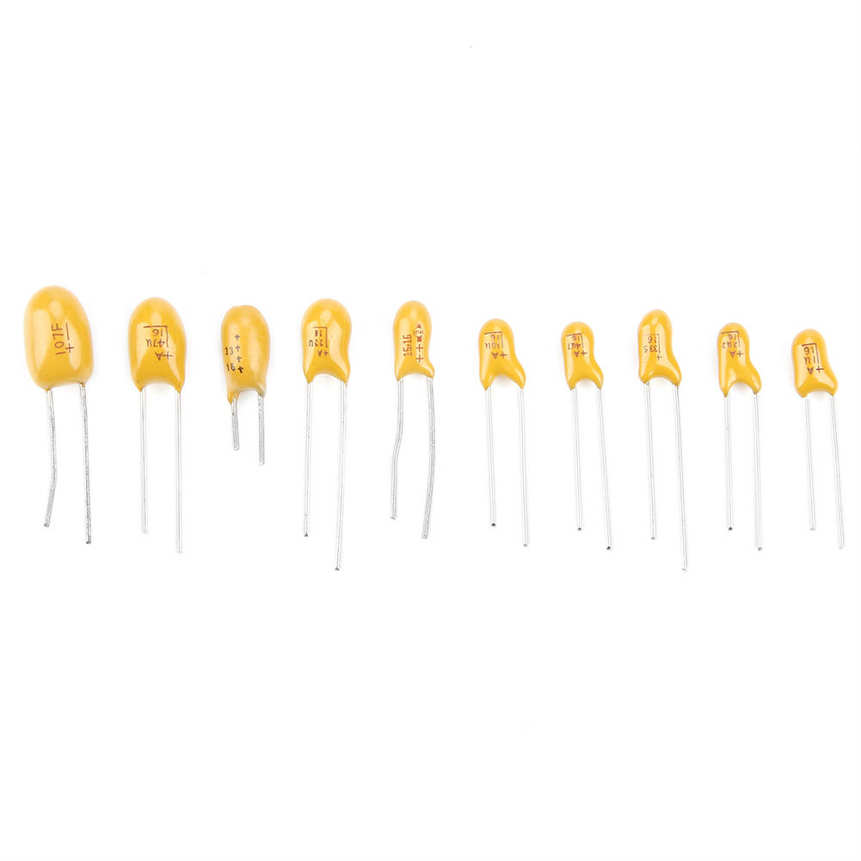 1 uf - 100 capacitor 10 value assortment kit portable tantalum for PC computer ICs. 