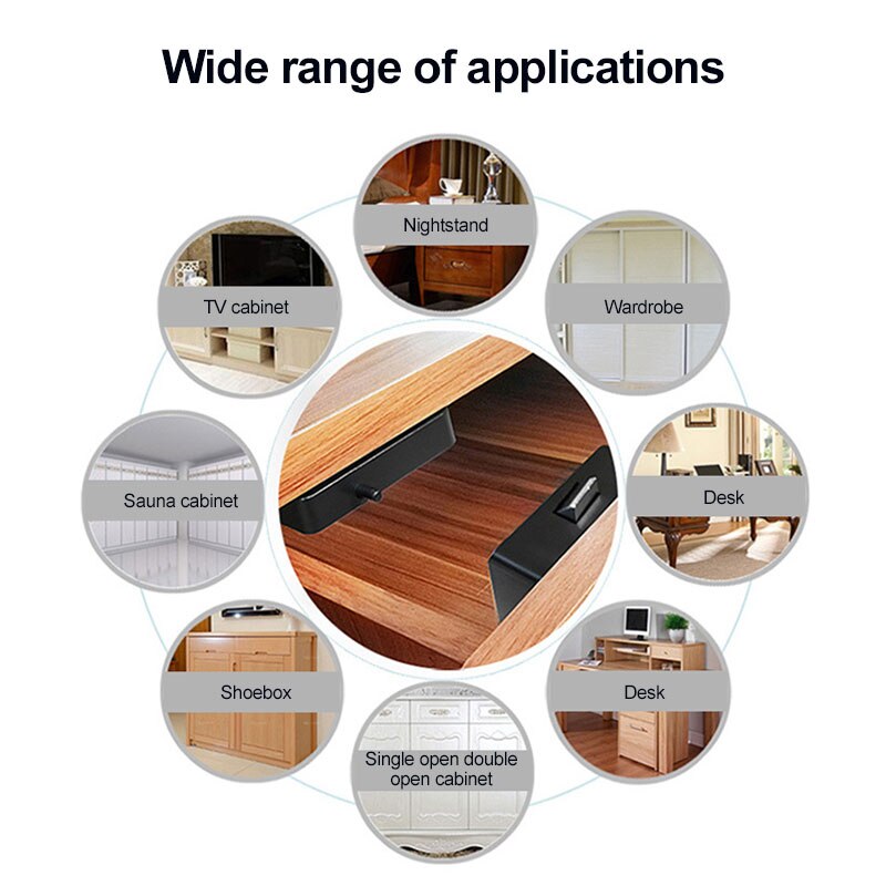Keyless Cabinet Lock Tuya App Remote Control Bluetooth-compatible Smart Drawer Swtich Lock Security File Safe Security Home. 