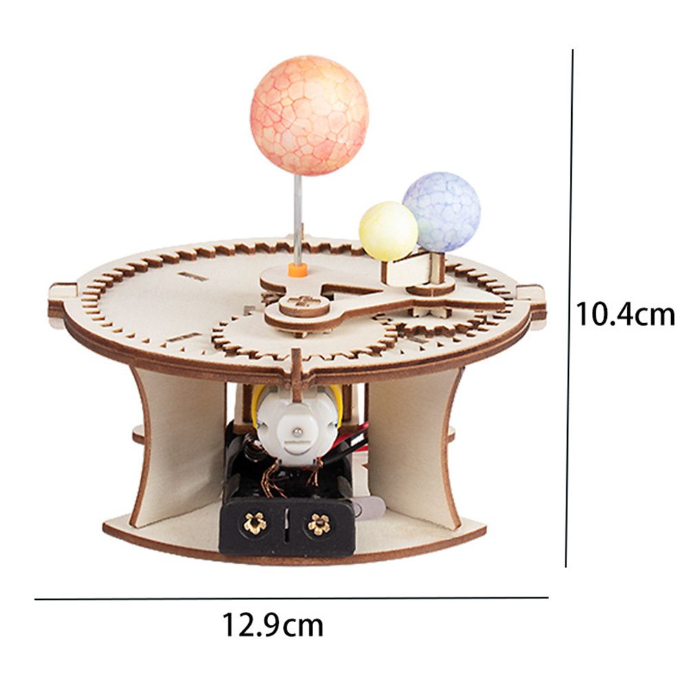 Creative DIY Electronic Kit Early Learning Inventions Fans Laboratory Equipment Brain-training Science Educational Function Principle Toys Solar System Model Electric Solar System Toys Technology Making Toys Sun Earth Moon Planet. 
