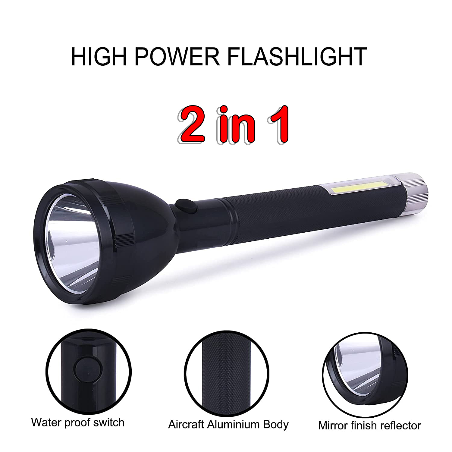 High Power LED Flashlight Rechargeable SM-2080 Powerful Torch Light / High Power Flashlight: Buy Online at Best Prices in Bangladesh | Daraz.com.bd