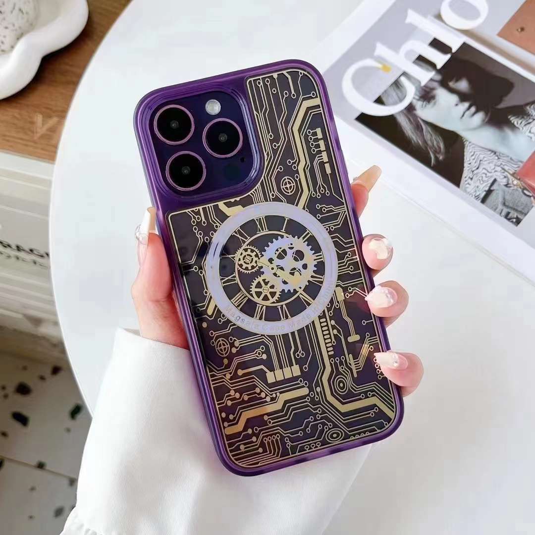 For Apple iPhone 11 Pro Max Luang Gold Magsafe Magnetic Wireless Charging Case Clear Shockproof Soft TPU Protect Back Cover. 