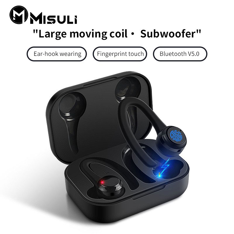 TWS D030 Wireless Earbuds HIFI Music Bluetooth Earphone Waterproof Earhook Wearing Sport Headset with Mic Daraz .bd