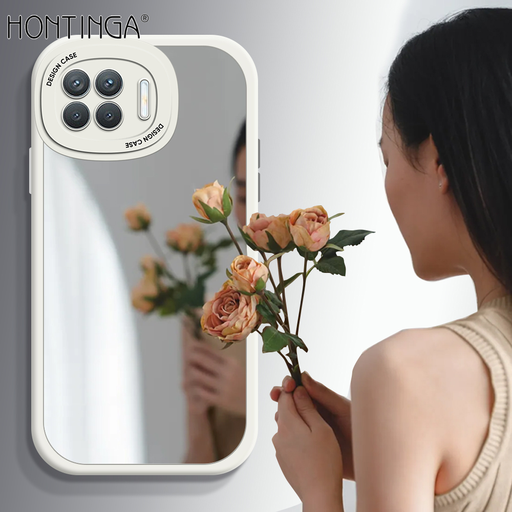 Hontinga for OPPO F17 Pro A93 2020 Back Cover Slim Mirror Solid Color Back Silicone Soft Phone Case