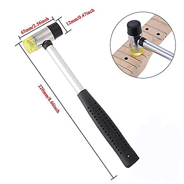 Harmony Guitar Luthier Tool Kit Include Fret Rubber Hammer, Guitar Fret Crowning File, Fret Rocker Leveling, 2 Pcs Fingerboard Guards Protectors and Grinding Stone. 