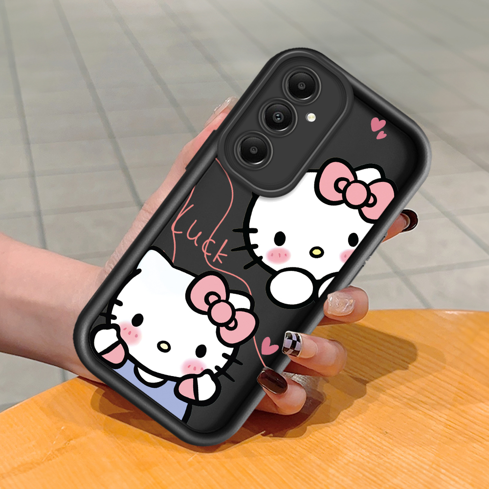 TA for Samsung A05S Back Cover Soft Square Hello Kitty Pattern Cases Silicone Camera Protection Phone Case