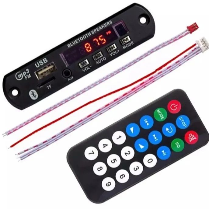 Bluetooth MP3 FM Decoder Module 5V 1A USB TF Audio Player Module with LED Display connect to main Amplifier For Car Party Home Theater Sound System Music