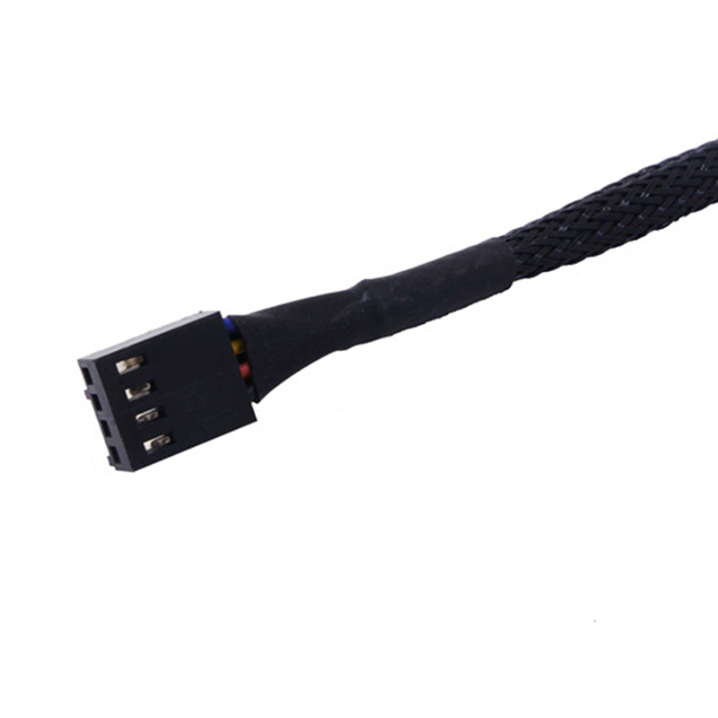 【3C VictoryEagle】Way PWM 4Pin/3Pin Computer Fan Sleeved Splitter Cable 27cm. 