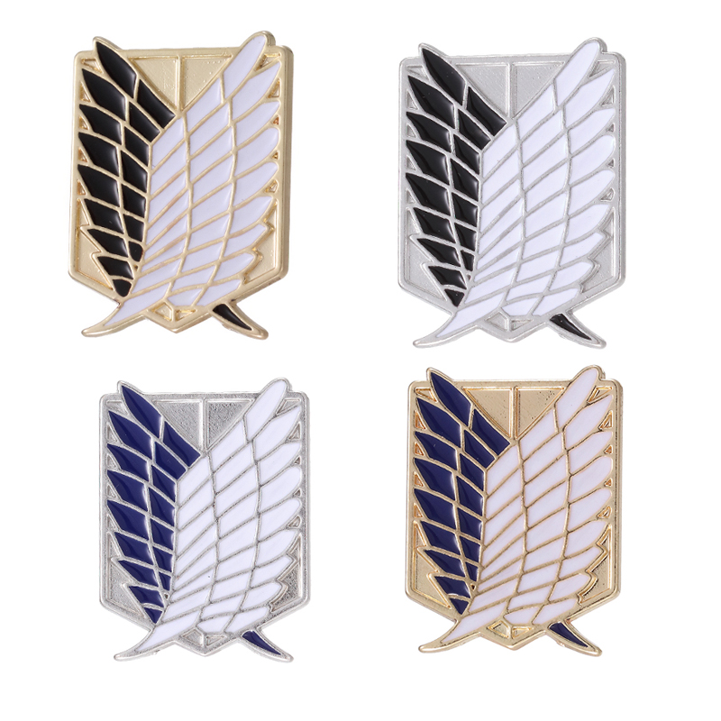 Japanese Anime Attack ON Titan Enamel Pin Eren Jaeger Mikasa Ackerman Jiyuu No Tsubasa Cartoon Brooch Fashion Lapel Badge Gifts
