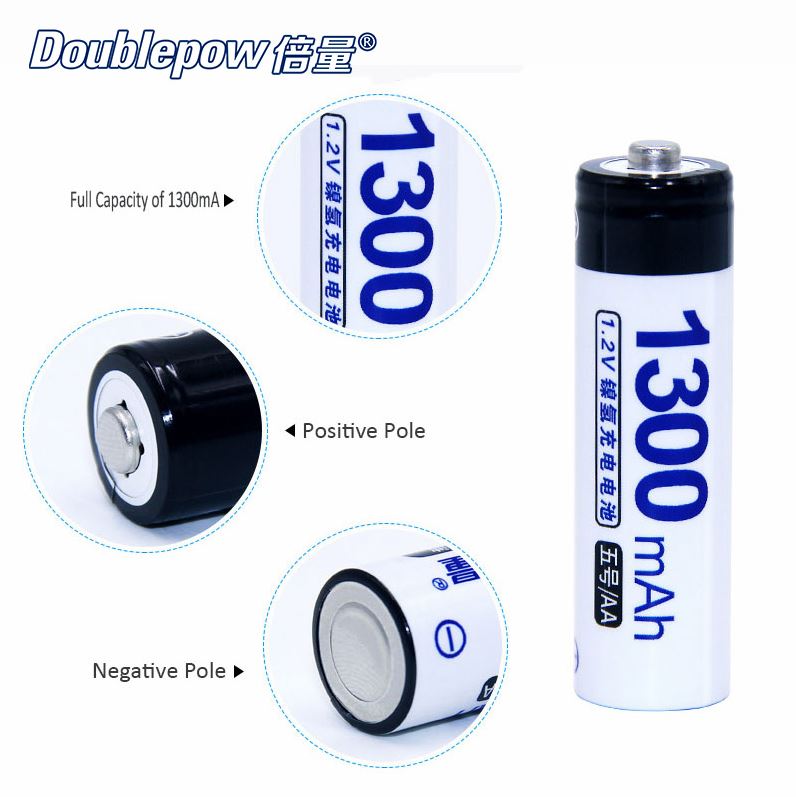 AA Battery, AA Batteries, 1 Pcs High Quality 1.2V Rechargeable Battery, 1300mAh, Real 1300mAh AA Battery- Double Pow. 