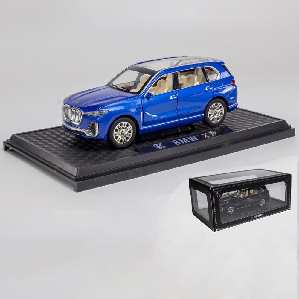 Compatible for BMW X7 SUV Model Car Toy Black, Diecast Model SUV Alloy Pull Back Toy Car with Sound and Light 1:24. 