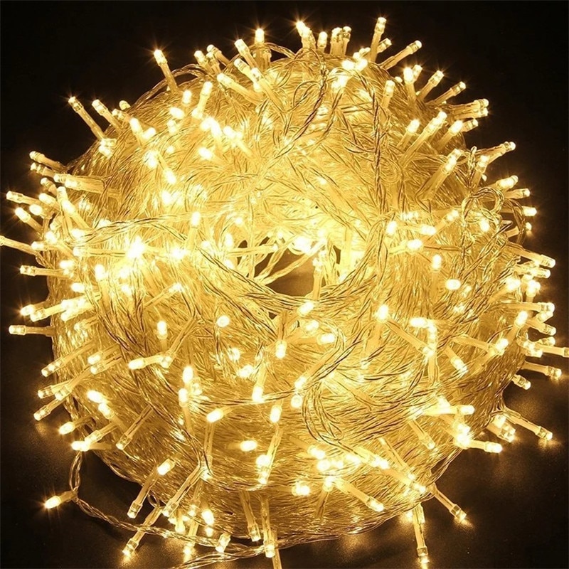 Decorative String Lights, 10M 100 LED 8 Modes Plug in Warm White Fairy Decorations for Window Wall Ceiling Star Home Tree Hanging, Wedding Birthday Party Christmas Easter Decor