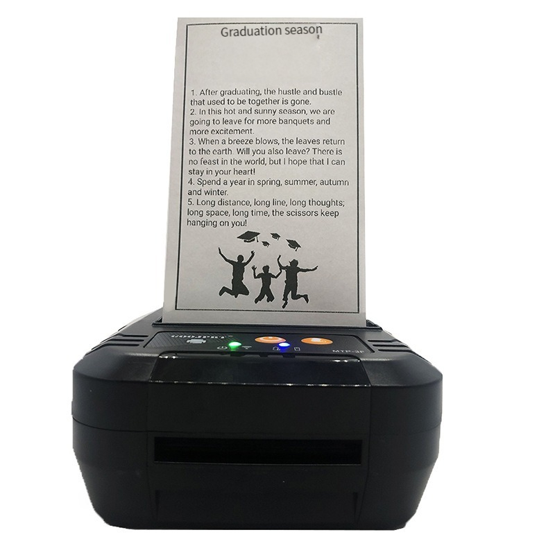 Jingpu New Product MTP-3F Portable Blue-tooth Thermal Printing Meituan Delivery Smart Trade Smart Rec-ord Printer. 