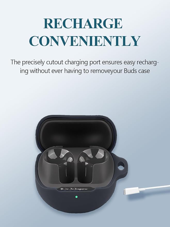 Custodia In Silicone Per SoundPEATS Air 5 | Cover Protettiva Morbida Con Moschettone, Nero