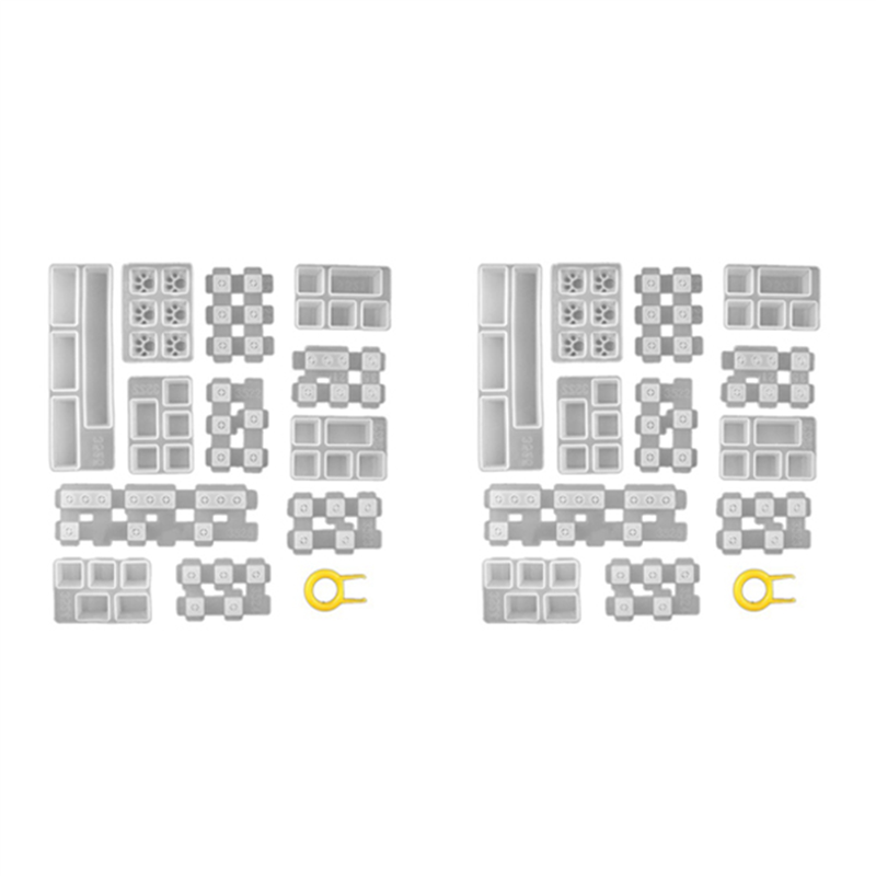 TWEXQNY 2X Keycap Molds Silicone Kit,Handmade Crystal Resin Molds for Key Caps of Gaming Keyboards Mechanical with Key Puller