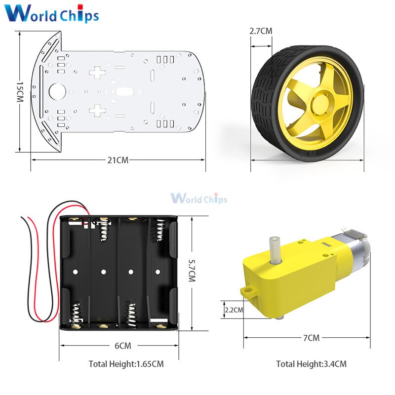 【happy one】diymore diy kit 2WD Robot Smart Car Chassis with Encoder for Arduino 51 DIY Education Robot Smart Car Kit. 