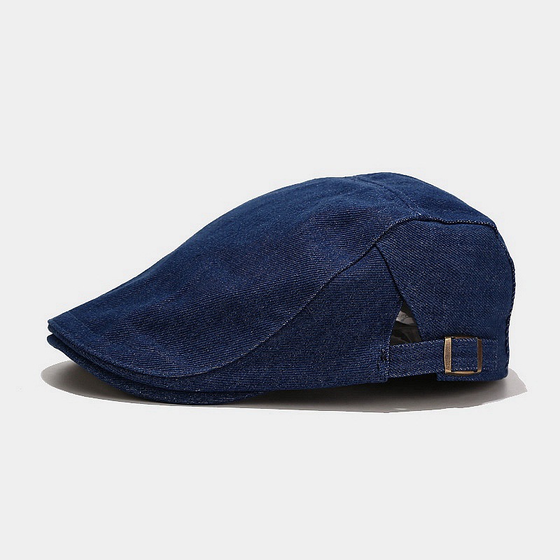 Washed denim cap hat ins bare plate beret tide men and women fashion visor distressed retro forward hat