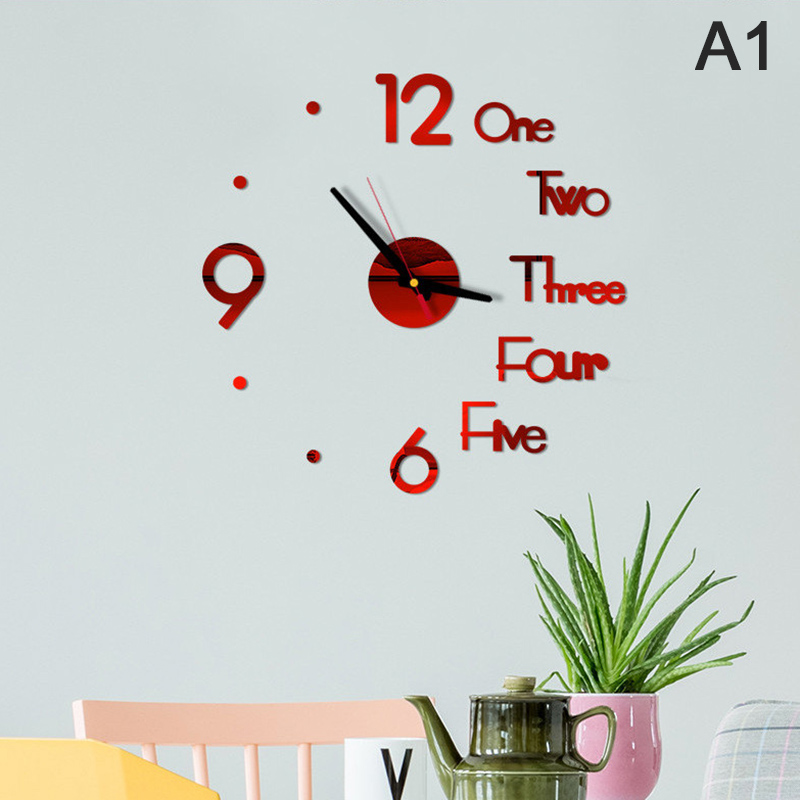 3D Mirror Wall Clock Modern Design Creative Acrylic Quartz Wall Clocks