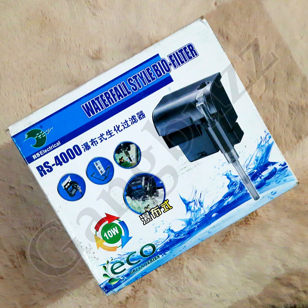 Aquarium Hang-On-Back/Hob Filter – RS-4000 - High-Quality Waterfall Style Bio Filter for Both Mechanical and Biological Filtration For Freshwater & Marine Water Tank.. 