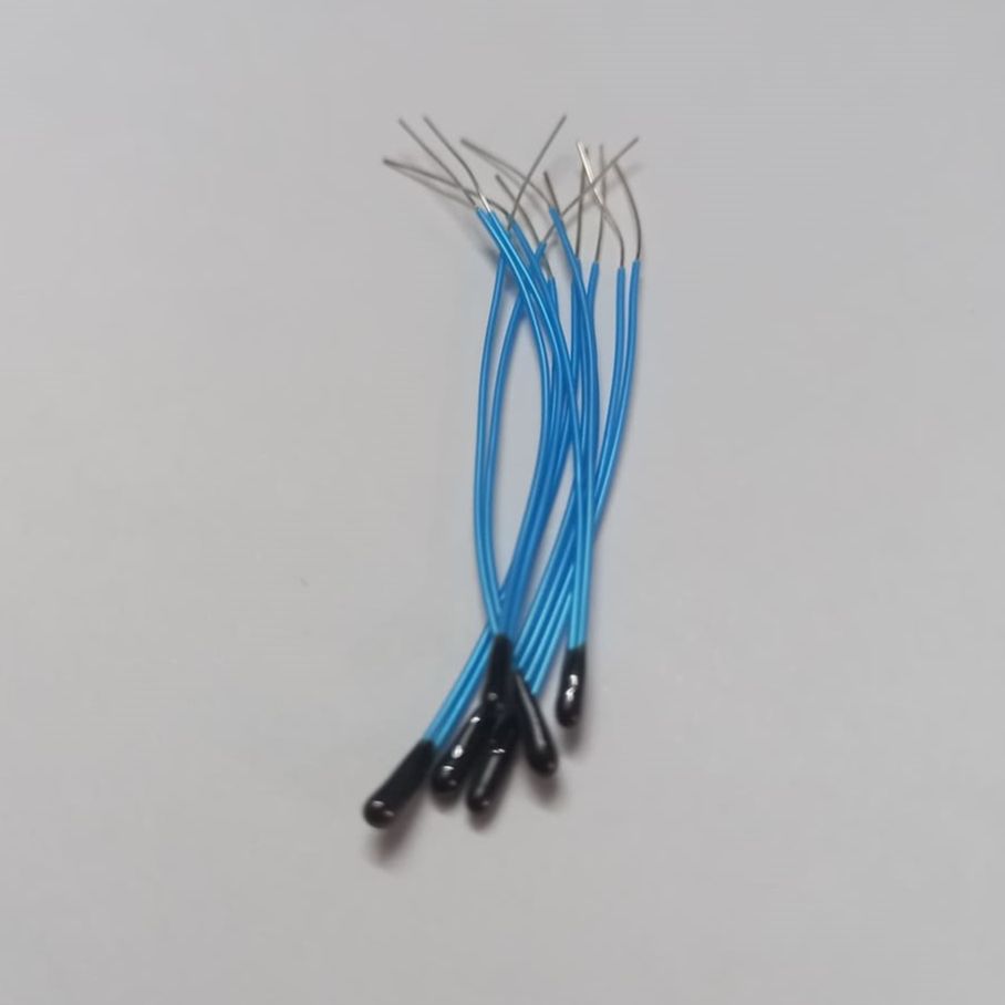 3Pcs 10K NTC Thermistor Temperature Sensor Black Epoxy Bead Probe 55mm 103 Without Connector For General Purpose. 