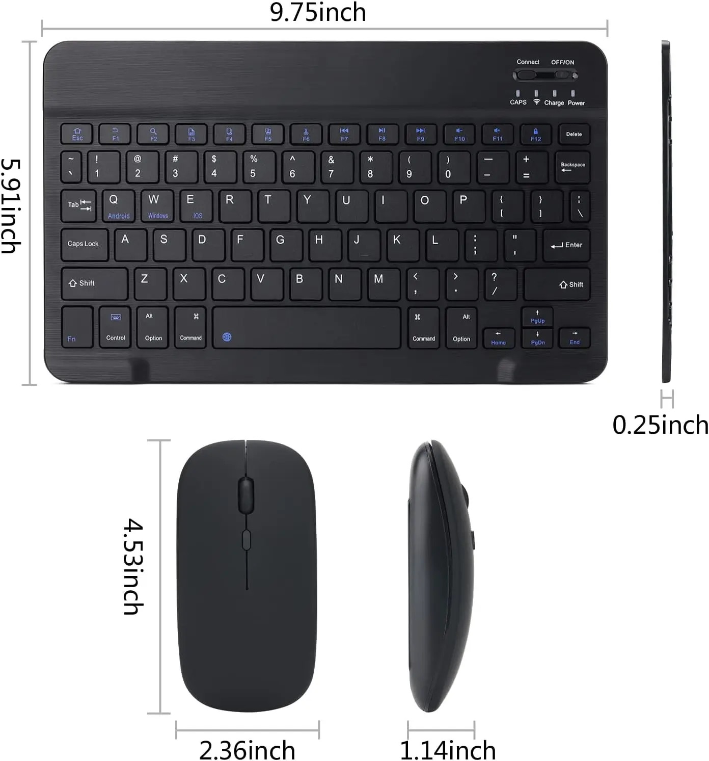 Bluetooth Keyboard & Mouse Combo for Mac, PC, Laptops, iPad, Tablets | Rechargeable Keyboard and Silent Mouse | Ultra-Slim, Quiet Typing, Wireless, Portable and Lightweight Keyboard Mouse Set. 