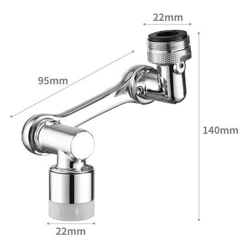 Faucet Extender Brass Faucet Extender 1080 Swivel Robotic Arm Faucet Aerator, 2 Types of Water Discharge Model, Robot Arm for Cleaning. 