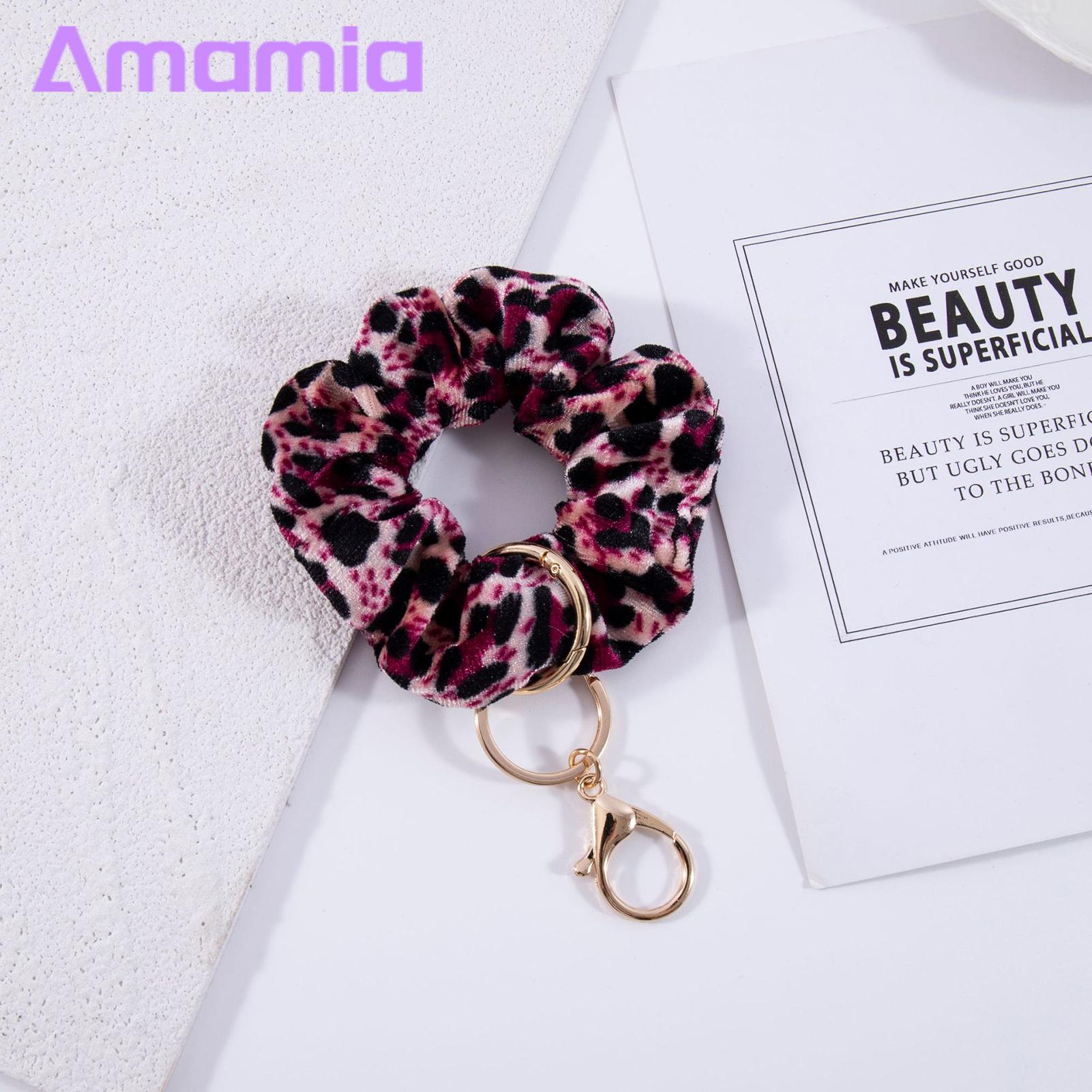 Amamia Scrunchie Wristlet Key Holder Portable Hair Tie Wrist Bracelet Keychain. 