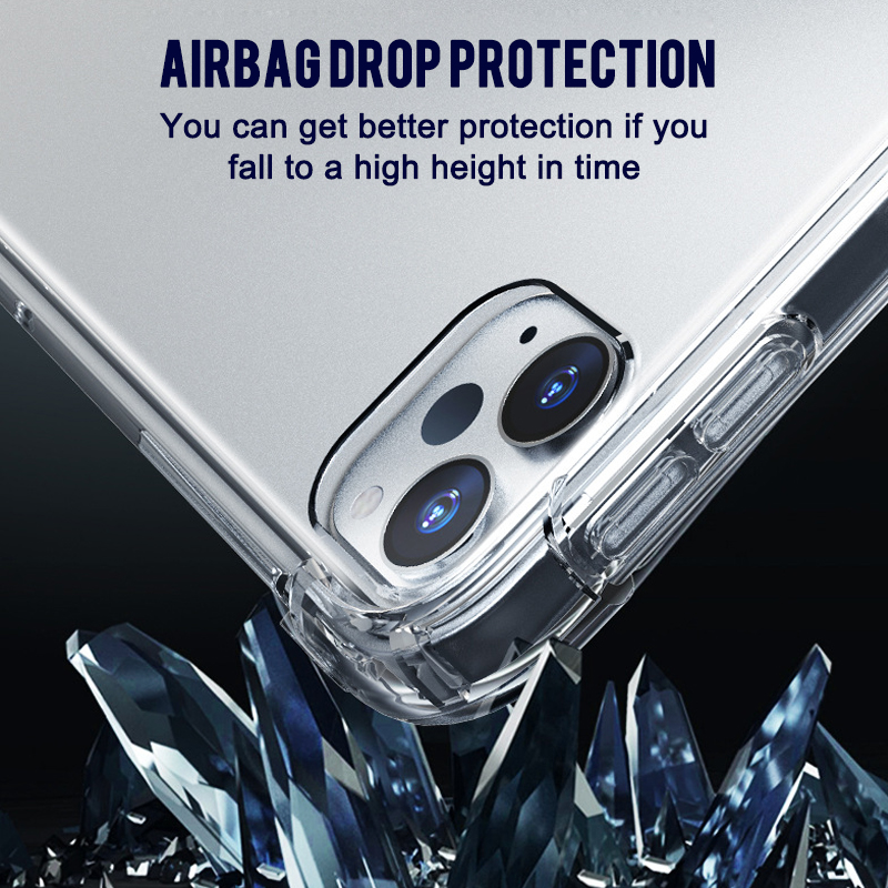 Lenuo Shockproof Silicone Case For Apple iPad 2 / 3 / 4 Wi-Fi Soft Transparent Back Cover. 