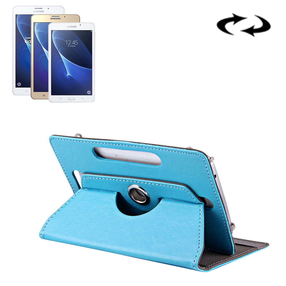 7 inch Tablets Leather Case Crazy Horse Texture 360 Degrees Rotation Protective Case Shell with Holder for Galaxy Tab A 7.0 / T280 & Tab 4 7.0 / T230 & Tab Q T2558, Colorfly G708, Asus ZenPad 7.0 Z370CG, Huawei MediaPad