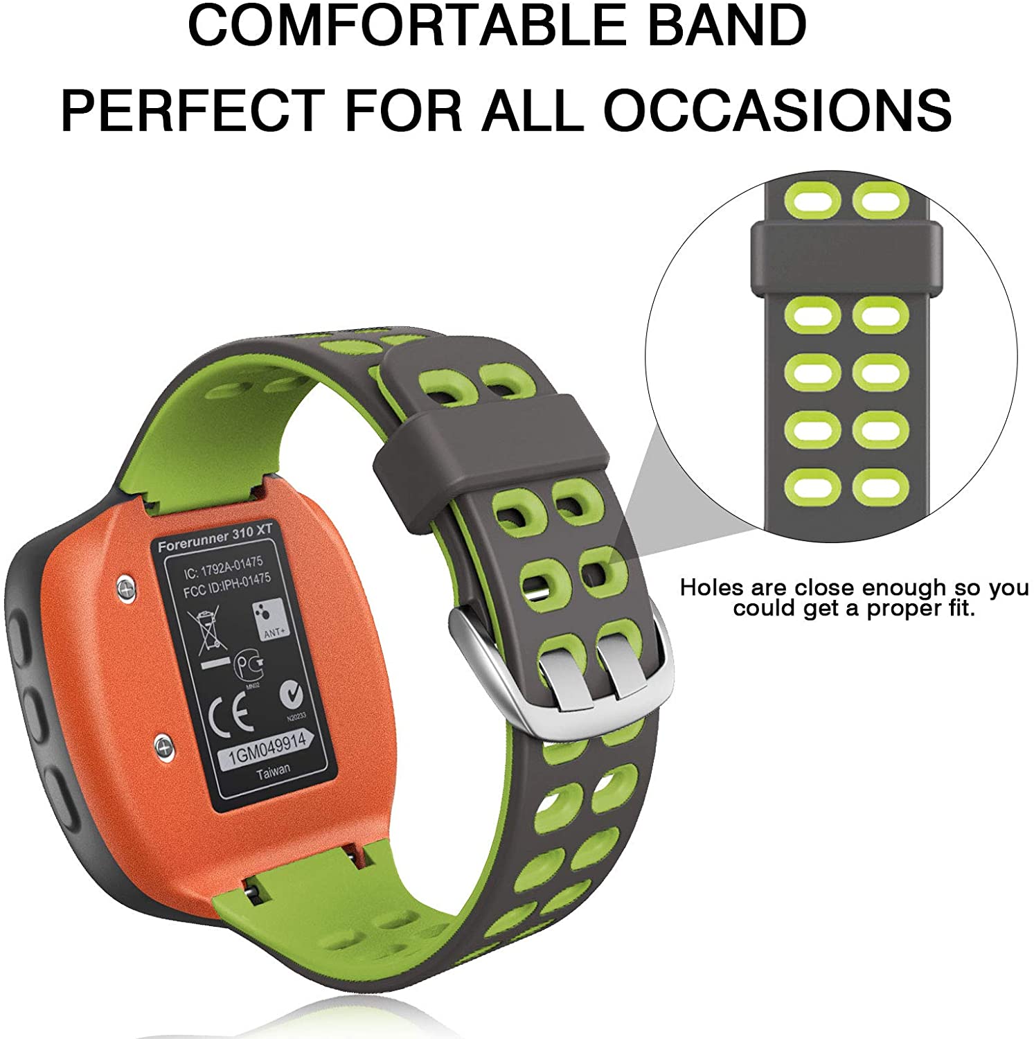 【Golven Toy】 2023 ANBEST Strap for Garmin Forerunner 310XT Soft Silicone Watchband Two-color Band Smart Watch Accessories. 