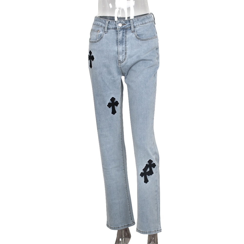 Cyber Y2k Goth Pants Fashion Mom Jeans 