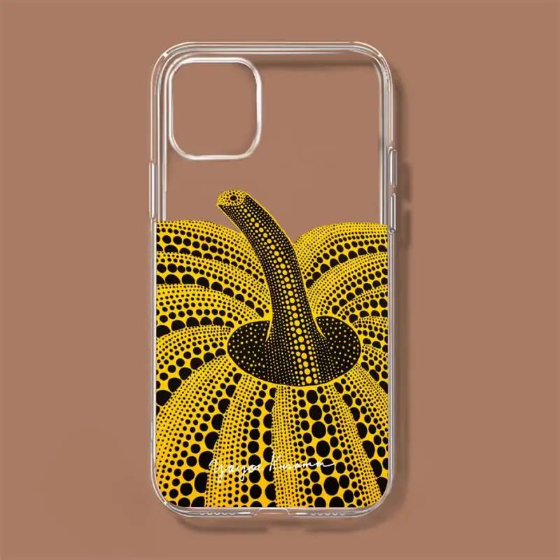 Yayoi Kusama Art Phone Case For iPhone 11 12 Mini 13 14 Pro XS Max X 8 7 6s Plus 5 SE XR Transparent Shell. 