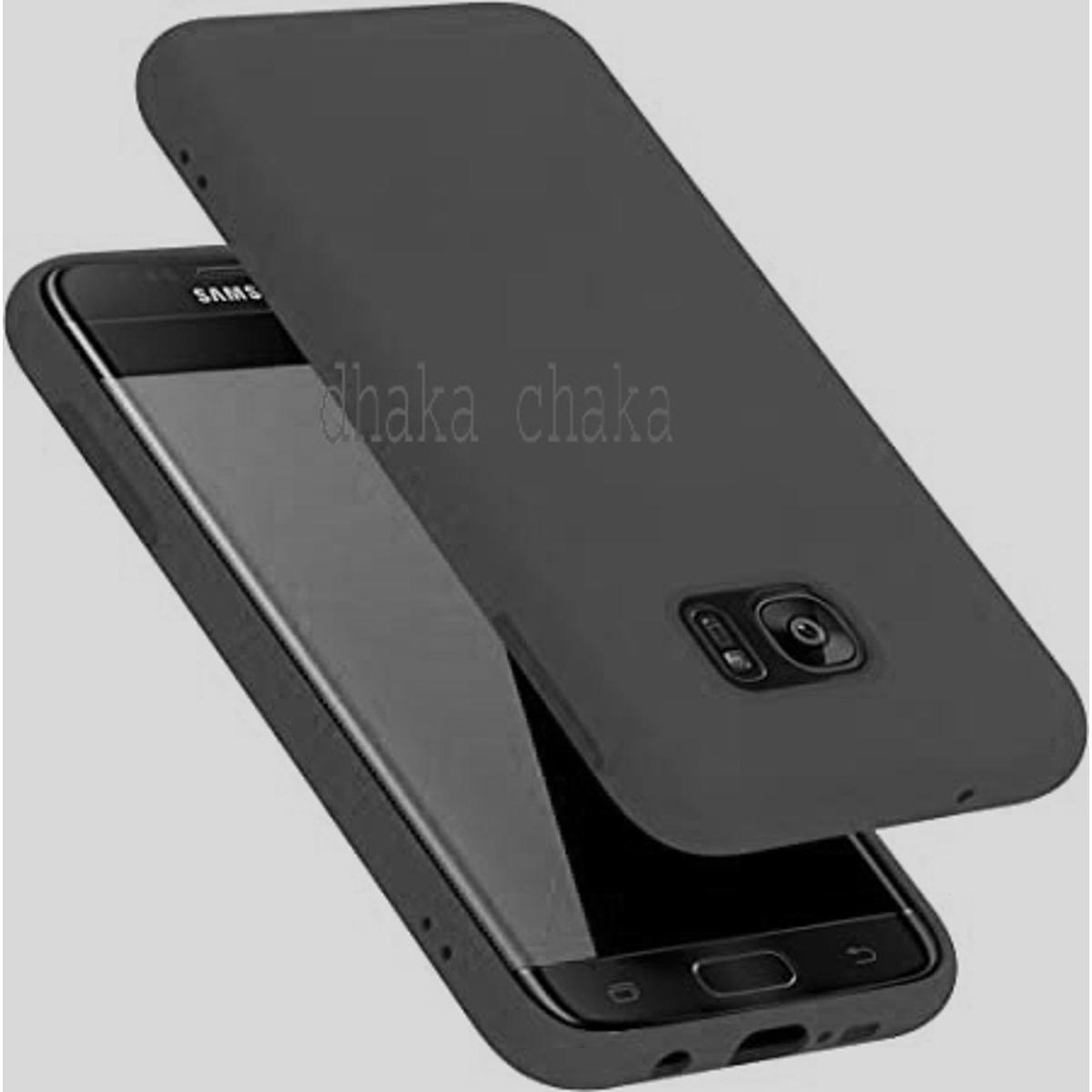 for Samsung Galaxy S7 edge Back Cover Simple Candy Color Square Edge Liquid Silicone Phone Case - Camera (Back Case Cover For Smartphone)