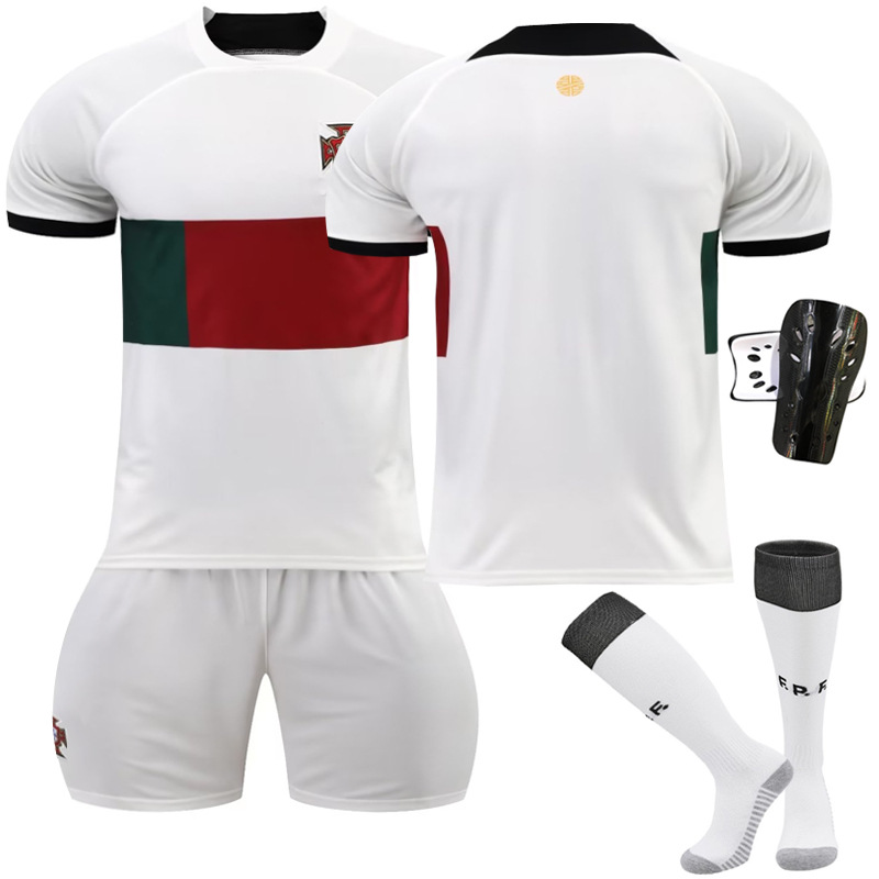 2223 ortugal away ite o.7 Cristia onaldo football jersey set with original sos and short eees for the 2022 World Cup new edition. 