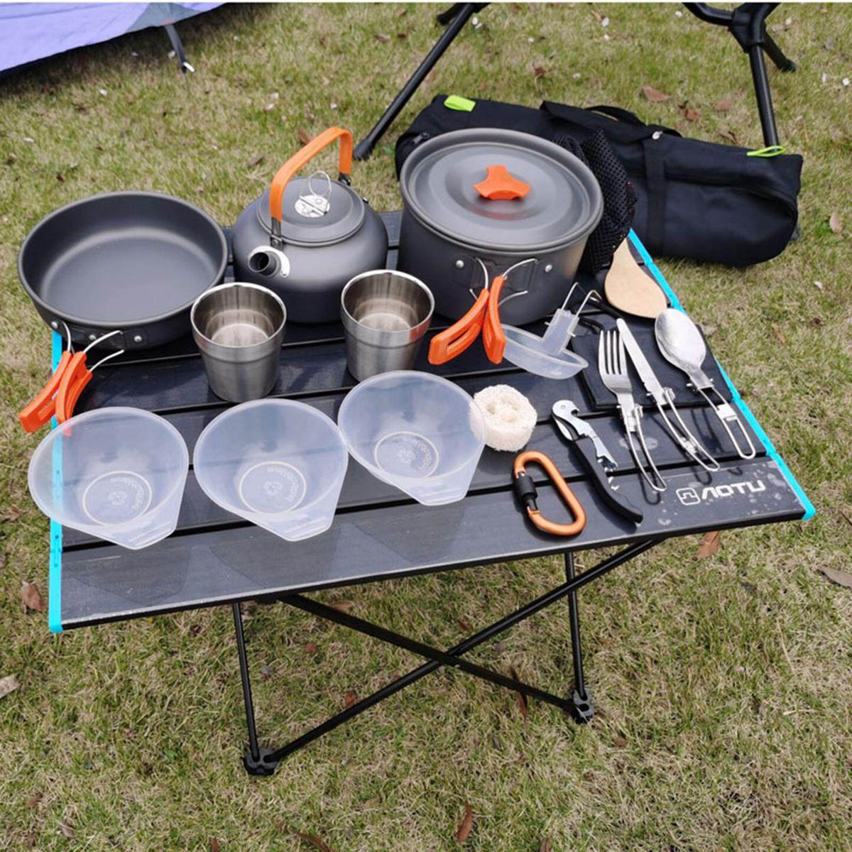 Backpack Cooking Kit Camping Cooking Set For Camping Backpacking Travel Stove Pots Pan Cutlery Bowl Cup - View #7